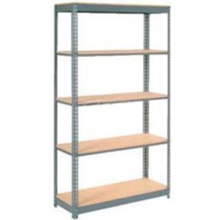 GLOBAL EQUIPMENT Heavy Duty Shelving 48"W x 24"D x 96"H With 5 Shelves - Wood Deck - Gray 717384